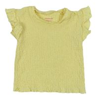 Žluté žabičkové crop tričko