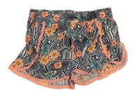 Černo-oranžové květované lehké kraťasy Primark