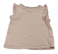 Světlerůžové tričko s volánky H&M