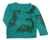 Zelený svetr s dinosaury George