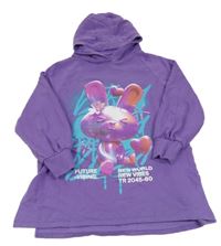 Fialová mikina s králíkem a kapucí Next