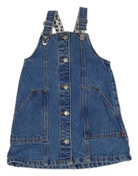 Modré propínací laclové riflové šaty s kapsami Primark