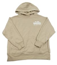 Béžová mikina s nápisem a kapucí New Look