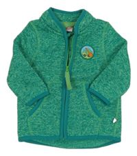 Zelená melírovaná pletená propínací thermo mikina Liegelind