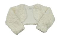 Smetanové huňaté podšité bolerko 