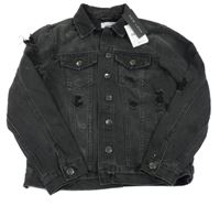 Nové - černá riflová bunda s dírami New Look