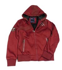 Vínová sportovní softshellová bundomikina s kapucí 