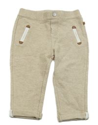 Béžové žebrované teplákové kalhoty obaibi