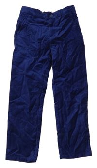 Nové - tmavomodré sametové kalhoty H&M