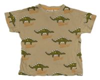 Béžové pyžamové tričko s dinosaury H&M