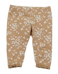 Hnědo-bílé květované legíny C&A