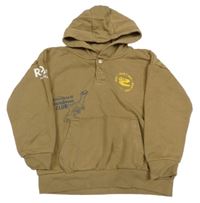 Hnědá mikina s dinem a kapucí Pep&Co