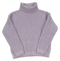 Lila chlupatý svetr s rolákem Primark