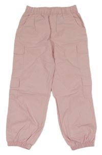 Světlerůžové plátěné cuff kalhoty s kapsami Matalan