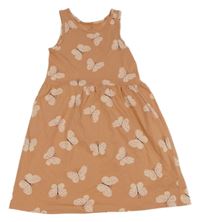 Broskvové šaty s motýlky H&M