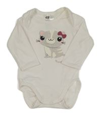 Bílé body s kočkou H&M