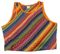 Barevný vzorovaný crop top Shein