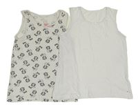 2set - 2x košilka - bílá + bílá s jednorožci 