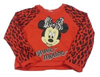 Červená mikina s Minnie a leopardím vzorem Disney