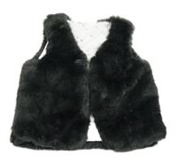 Tmavošedá kožešinová podšitá vesta H&M