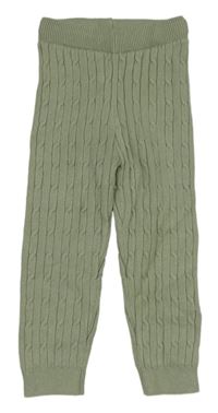 Zelené úpletové vzorované tepláky Shein