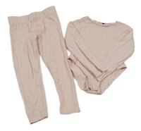 2set - Světlerůžové třpytivé body + legíny Pep&Co