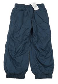 Nové - Tmavomodré plátěné podšité cuff kalhoty M&S