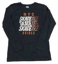 Tmavomodré triko s nápisy Y.F.K.