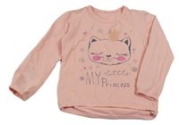 Růžové triko s kočičkou 