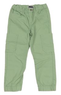 Světlezelené cargo plátěné kalhoty Lily & Dan
