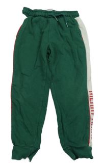 Zeleno-smetanové tepláky s nápisem Little kids