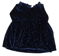 Tmavomodré sametové šaty s hvězdami Dunnes stores