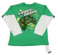 Nové - Zeleno-bílé triko s ovladačem Dunnes