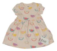 Nové - Světlerůžové šaty s citrony M&S