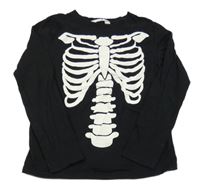 Černé triko s kostrou H&M