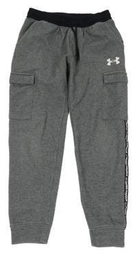 Šedomodo-černé melírované cargo tepláky Under Armour