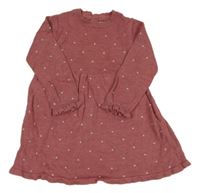 Růžovofialové puntíkaté svetrové šaty Primark