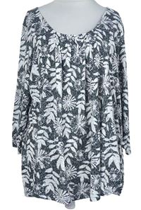 Dámská tmavošedá květovaná halenka M&S