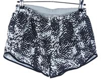 Dámské černo-bílé vzorované sportovní kraťasy New Balance 