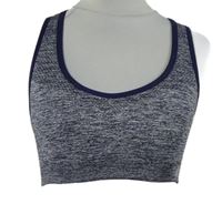 Dámský tmavomodrý melírovaný sprotovní crop top New Balance 