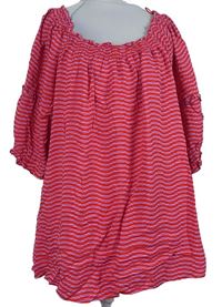 Dámská červeno-růžová vzorovaná halenka s lodičkovým výstřihem Next