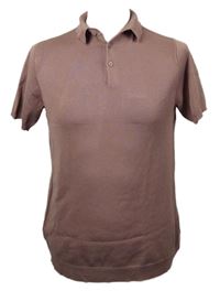 Pánské starorůžové pletené tričko s límečkem River Island 