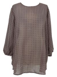 Dámská vínová vzorovaná šifonová halenka 