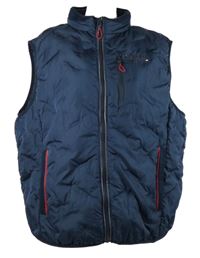 Pánská tmavomodrá šusťáková zateplená vesta 