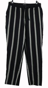 Dámské černo-hnědo-šedé pruhované lněné kalhoty Schotch&Soda vel. 32/34