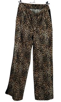 Dámské černo-béžové vzorované palazzo kalhoty s páskem Reserved 