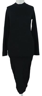 Dámské černé žebrované midi šaty MissGuided 