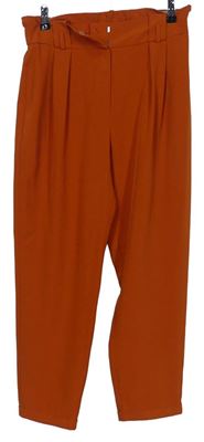 Dámské oranžové paper bag kalhoty zn. Primark 