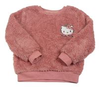 Růžová chlupatá mikina s Hello Kitty Sanrio