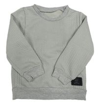 Světlešedá žebrovaná mikina s nášivkou 